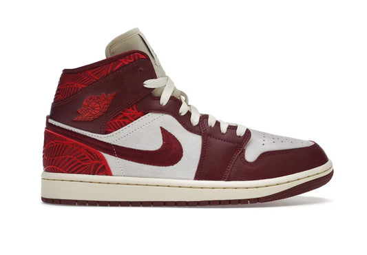 WMNS AIR JORDAN 1 MID SE TIKI LEAF TEAM RED