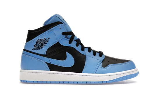 AIR JORDAN 1 MID BLEU CAROLINA/ BLANC/ NOIR